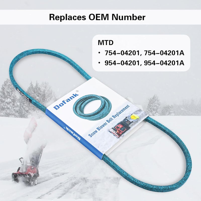 Dofank 954-04201A Drive Belt Kevlar for MTD, Troy-Bilt, Cub Cadet, Yard Machines, Craftsman, Huskee, Bolens Snowblower, Replaces MTD 754-04201, 754-04201A, 954-04201 - 3/8" x 36" - Image 4